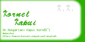 kornel kapui business card